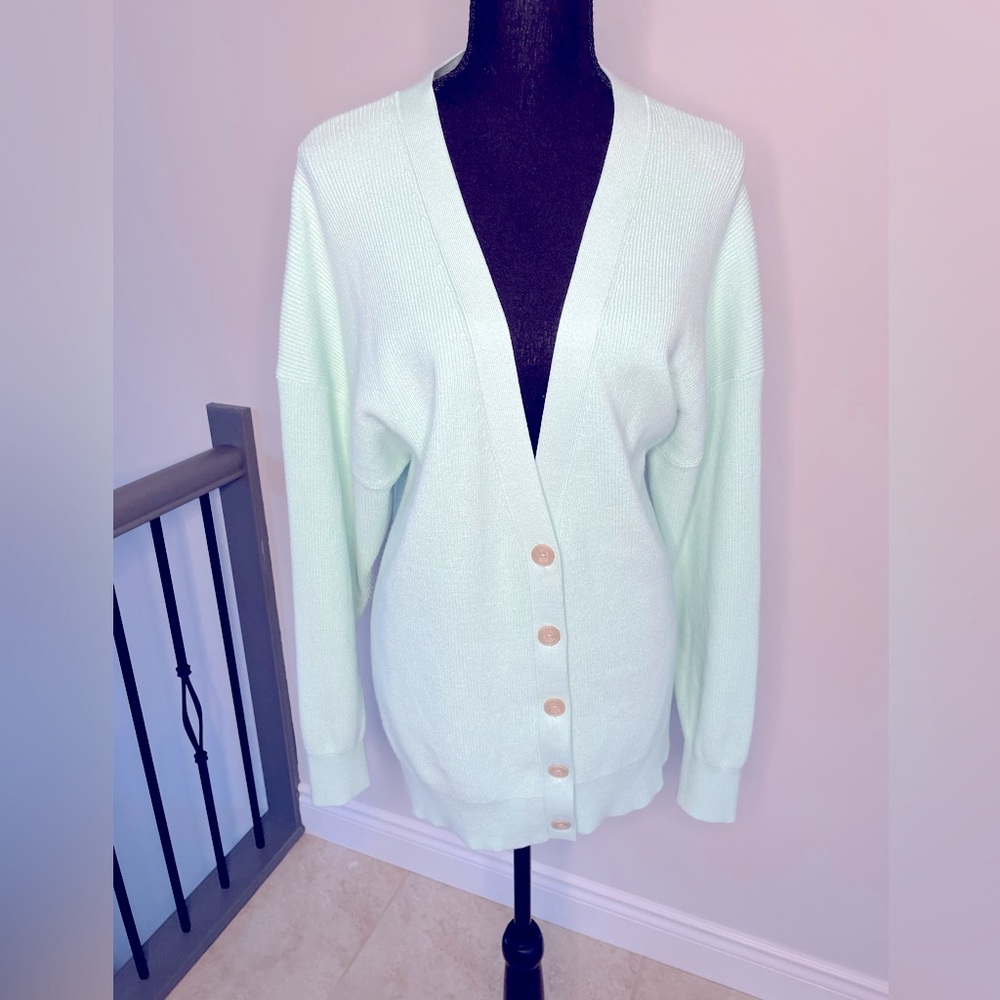 Aritiza Babaton Pastel Green Button Up Cardigan